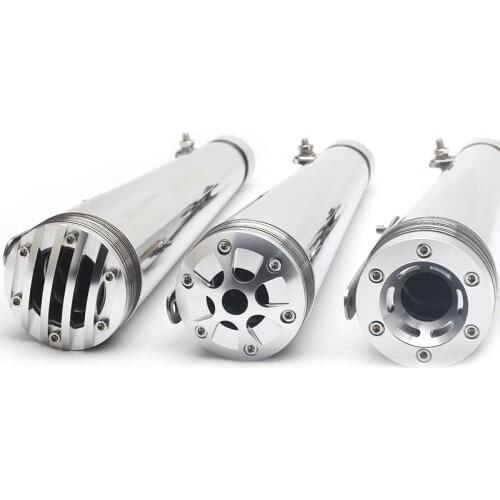 Two Sides Motorcycle Retro Exhaust Muffler Pipe muffler Motorbike Slip-On Vintage Silencer For Harley Custom Bobber Cafe Racer