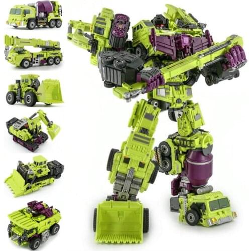 JINBAO NBK 6 IN 1 Devastator Toys Boy Cool Transformation Robot Bulldozer KO GT Scraper Hook Action Figure Model older Kids Gift