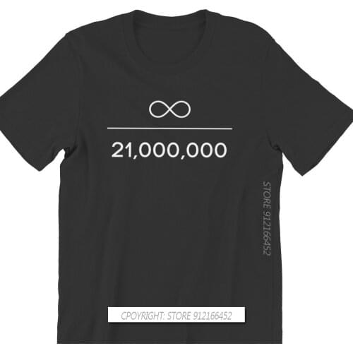 Infinity Divided By 21 Million TShirt For Male Bitcoin Cryptocurrency Miners Meme Camisetas Fashion T Shirt Soft Loose Tees Man