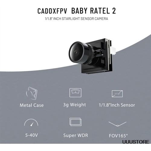 14*14mm Caddx Baby Ratel 2 Nano Size 1200TVL 3g FOV165° Starlight Low Latency Day and Night Freestyle FPV Camera for RC Drone