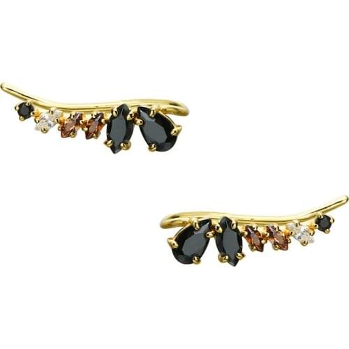 【MeiBaPJ 】Geometry Zircon Ear Clip S925 Sterling Silver Retro Jewelry Temperament all-match for Women