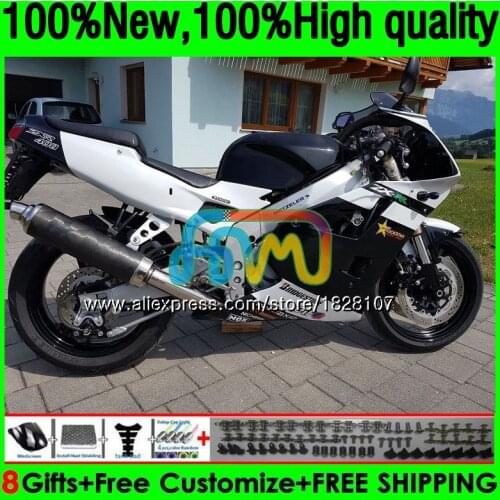 Body For KAWASAKI Bodys White black ZXR 400 ZXR400 91 92 93 94 95 96 161BS.6 ZXR-400 1991 1992 1993 1994 1995 1996 Fairing kit