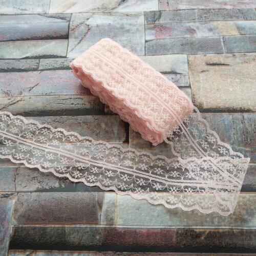 Beautiful Carmine 10 Yards 45mm Width Net Embroidery Lace Bilateral DIY Jewelry, Clothing, Wedding, Sewing accessories