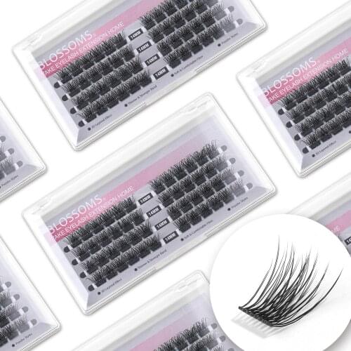 MUSELASH DIY Clusters Eyelash Extension Dovetail Segmented Lashes 48 Volume Natural Segmented Eyelashes Bundles