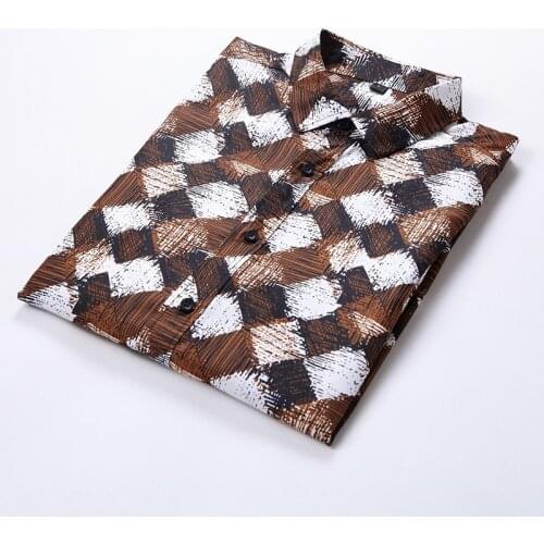 Floral print men 2021 new arrival Fashion casual long-sleeved shirt men Oversize 5XL 6XL 7XL Brand clothing