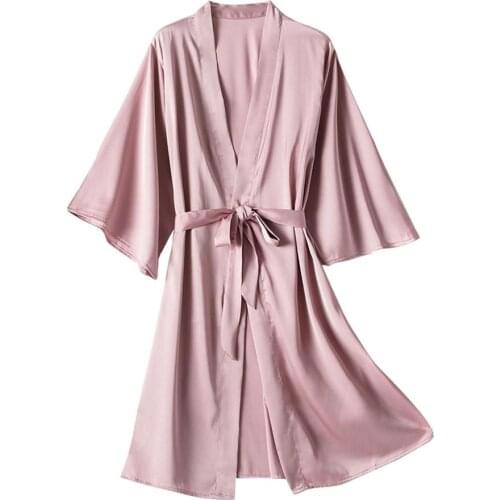 New Satin Silk Pajamas Women Lingerie Robes Underwear Sleepwear Hot Sexy Lingerie Robe Porno Hot Erotic Elegant sexy nightgown