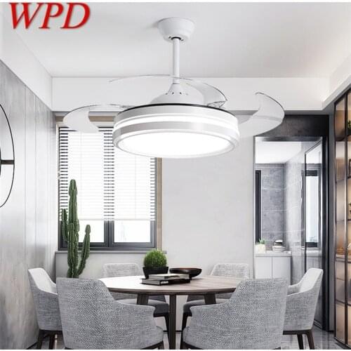 WPD Ceiling Fan With Lights Remote Control 3 Colors LED Decorative For Home Living Room Dining Room Bedroom Restaurant