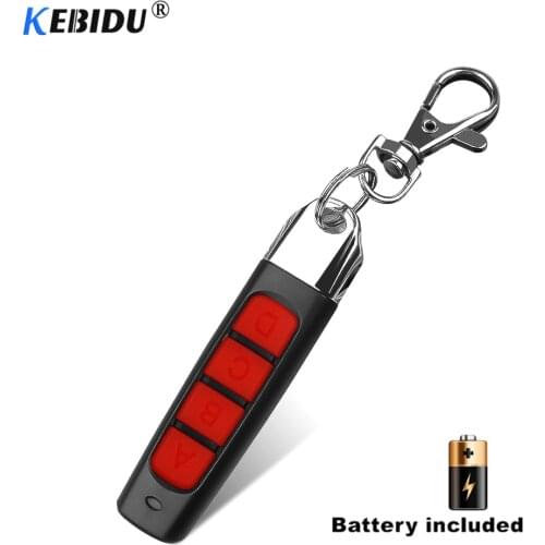 KEBIDU 4 Key Buttons Garage Gate Door Remote Control 433MHZ Auto Pair Copy Remote Garage Door Opener Remote Control Duplicator