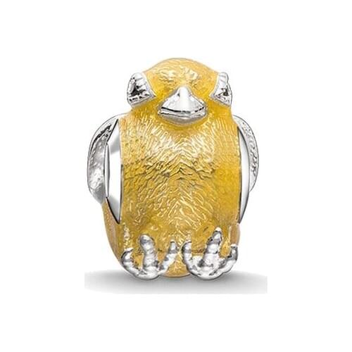 Silver Animal Bead Chicken Karma Beads Fit Bracelet Necklace, DIY Cute Yellow Chick Bead Accessories Jewelry Gift For Women Men