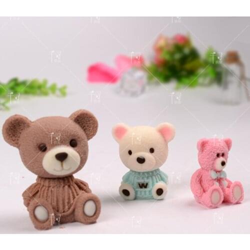 Silicone Fondant cake mold 3D Mini cartoon bear Mousse mold children chocolate cake decorating mold DIY clay resin craft tool