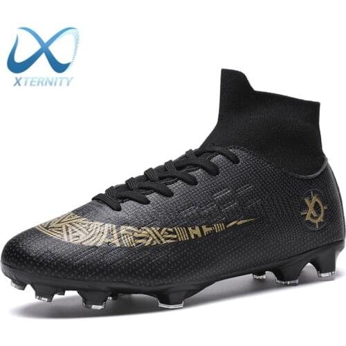 Ultralight High Ankle Soccer Shoes Men Outdoor Soccer Boots Boys Sport FG/TF Cleats Kids Sneakers Training Football Boots Unisex