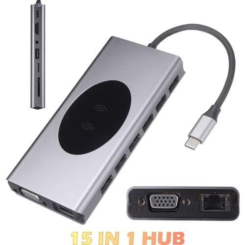 POHIKS 1pc High Speed USB3.0 Type-C Laptop Hub Adapter Durable Aluminum Alloy Notebook Converter Adapter For Laptop