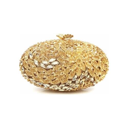 Women Flower Bag Ladies day Clutches Party/wedding/cocktail Bags Female Beaded Wedding Clutch Purses for banquet/prom bags gold