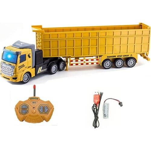 1:48 4CH Wireless Remote Control Engineering Truck Heavy Transport Truck Big Truck Dump Dump Truck Boy Model Toy