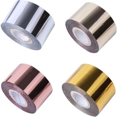 1 roll Silver Gold Nail Foil Metal Effect Starry Foil Paper Transfer Sticker Manicure Nail Decorations 4cm*120m Tape