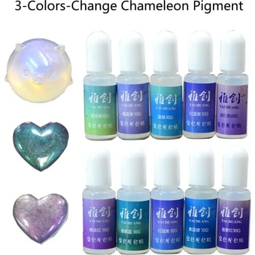 10Colors Color Shift Pearl Pigment Aurora Chameleon-Resin Pigment Kit Colors Change Resin Colorant Dye Resin Art Crafts DropShip