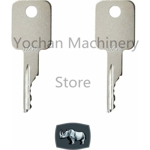 2 Pcs D250 Key Fit For Bobcat Case Backhoe & Skid Steer Equipment Key