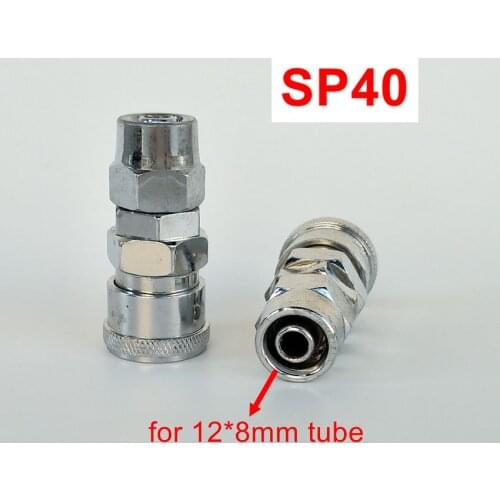 2pcs/lot SP40 Quick Coupler Plug Socket Connector for 12mmX8mm Tube