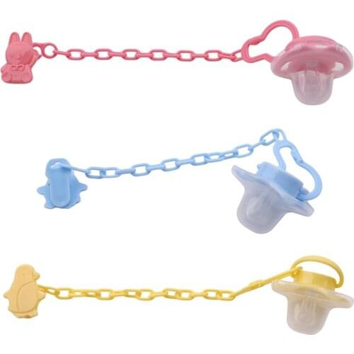 2021 1Pc Pacifier Chain Baby Supplies Silicone Soother Pacifier With Anti-off Chain Nipple And Soother Accessories