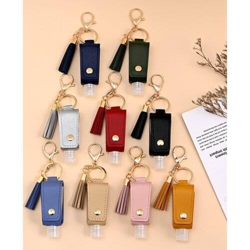 30ml Empty Portable Hand Sanitizer Bottle Keychain Holder Reusable Bottle Hand Washing gel Storage Bottle with Keychain