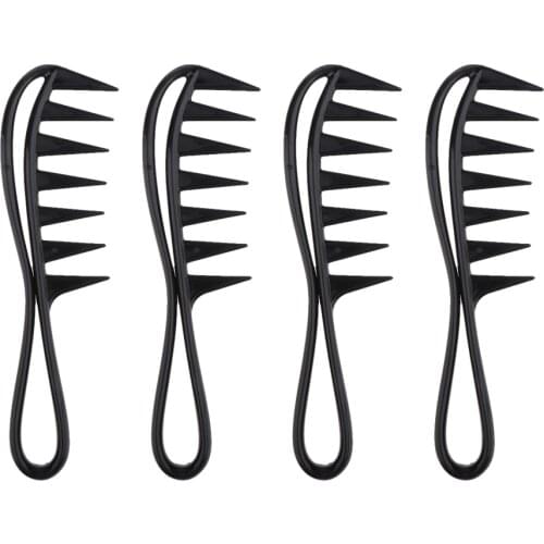 4pcs Mens Oily Hair Pick Comb Salon Dyeing Hairdressing Styling Wide Tooth
