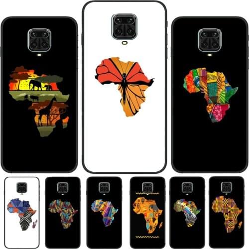 Map of Africa African Fabrics For Xiaomi Redmi Note 10 Pro 8T 9S Note 7 8 9 Pro Case For Redmi K40 9C 9A 9T Back Cover
