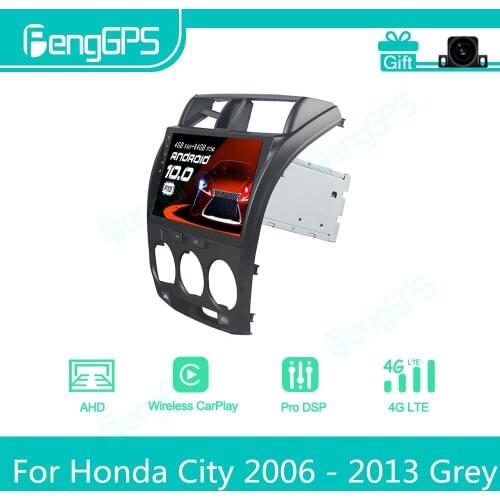 For Honda City 2006 - 2013 Grey Android Car Radio Stereo Multimedia Player 2 Din Autoradio GPS Navigation PX6 Unit Screen