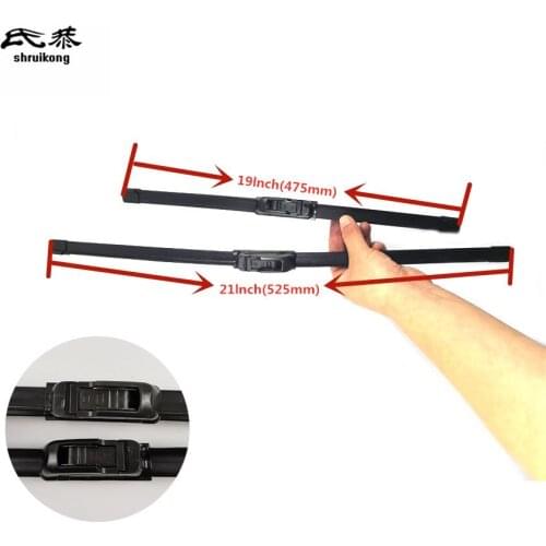Free shipping car styling stickers Wiper blades for Toyota Hilux (from 2005 onwards) 21"+19" fit standard J hook wiper arms