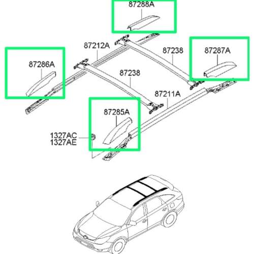 For 2006-2009 Hyundai Veracruz ix55 Luggage rack Roof rack lid Front and rear decorative cover for roof frame 2010~2013 Veracruz
