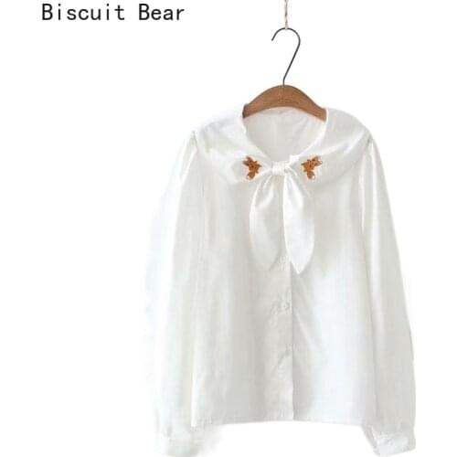 Блузки с бантом Biscuit Bear China At AliExpress