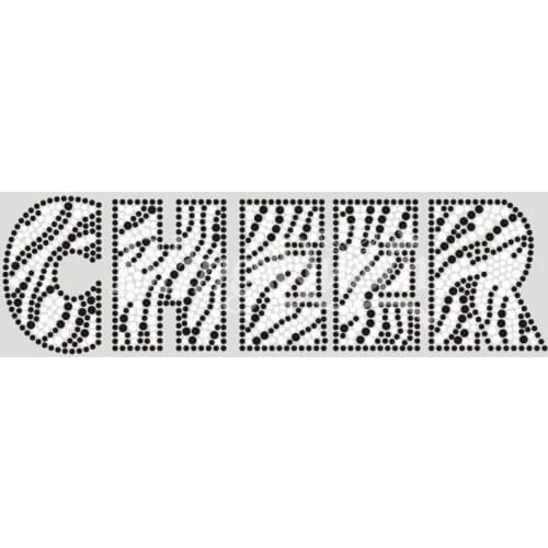 BlingQueen 25PCS/LOT Korean Rhinestone Hot Fix Motif Zebra Cheer Design