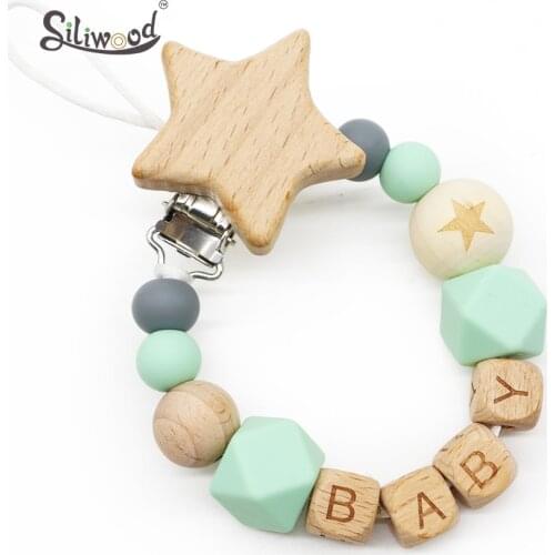 1pc Baby Pacifier Clip Personalized Name Nipple Holder For Newborn Baby Teething Beads Toys Baby Nipples And Accessories Goods