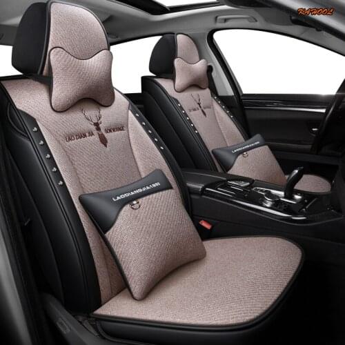 KAHOOL flax car seat covers For mitsubishi pajero sport lancer asx 2011 outlander l200 colt car protector seat cover cars