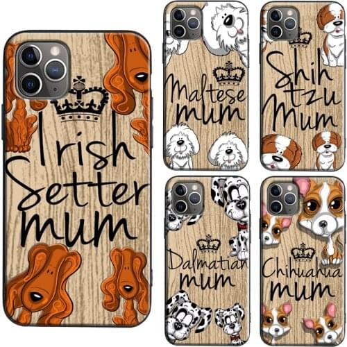Welsh Terrier Cockapoo Dalmatian Mum Dog TPU Case For iPhone XR X XS Max 11 12 Pro Max mini 6S 7 8 Plus SE 2020 Cover Coque
