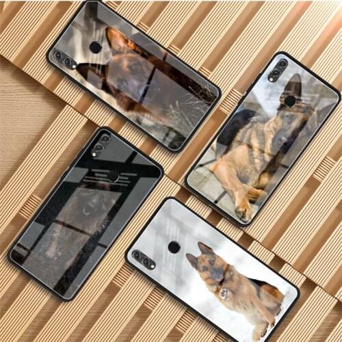 German Shepherd Dog Tempered Glass Phone Case For Huawei P20 P30 P40 P40 Lite Pro Psmart Mate 20 30 Cover Shell