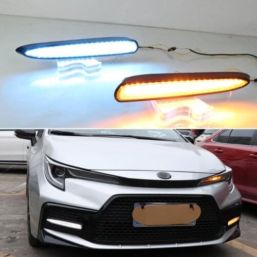 12V LED Daytime running lights For Toyota Corolla SE/XSE US 2020 2021 auto Drl with Dynamic turn signals for cars fog headlights