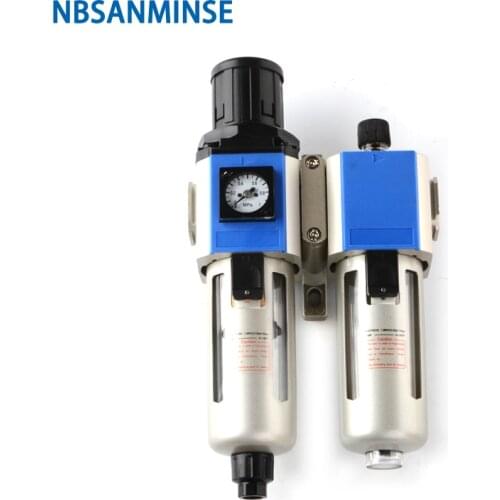 Two Units Filter Regulator GFC 200 1/8 1/4 3/8 1/2 FRL Air Compressor Filter Regulator Air Preparation Units NBSANMINSE