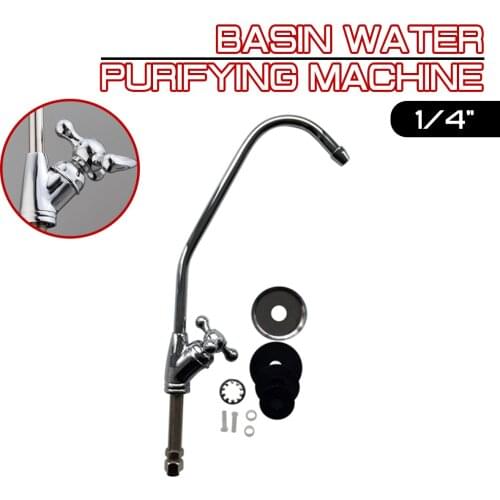 1/4"Ceramic Core Gooseneck Water Purifier Faucet RO Reverse Osmosis Membrane Drinking Water Filter Parts External Chrome Plating