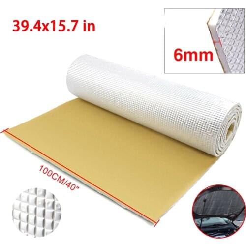 6mm 100* 40cm 200* 50cm 236mil Thick Aluminum Foil Muffler Cotton Car Indoor Heat Sound Deadening Insulation Soundproof Dampeni