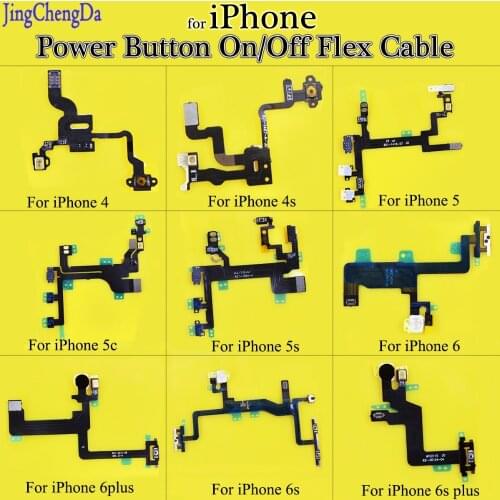 JCD For Iphone 4 4s 5S 5C 6 6s 6s Plus Power Button Flex Cable Ribbon Light Sensor Power Switch On / Off Replacement