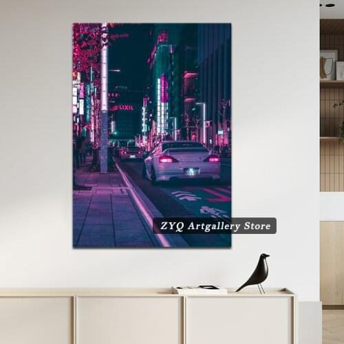 Cyberpunk Poster Art Picture Prints Home Decor Wall Canvas Painting Decoration For Living Room Night View