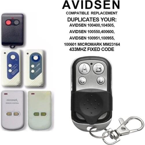 Clone AVIDSEN 433mhz remote control garage door opener 99% fixed code key duplicator 433.92mhz chain for barrier