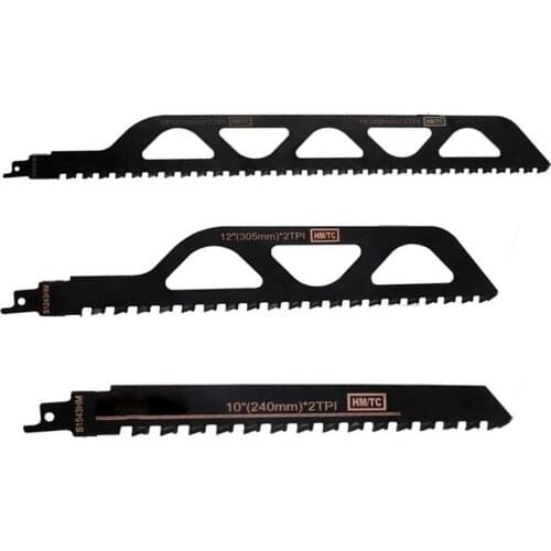 Hot XD-3Pcs Reciprocating Saw Blade Carbide Tip Cutters for Cutting Concrete Red Brick Stone Masonry Saber Saw Blade