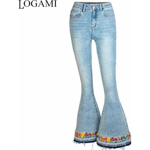 Женские джинсы клеш LOGAMI China At AliExpress