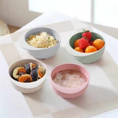 Natural Bamboo Fiber Bowls for Kids Cute Dishes Fall-proof Baby Feeding Tableware Portable Plates Kid Children Feeding Supplies