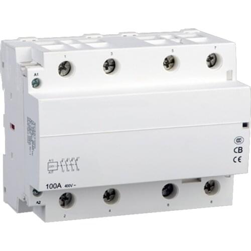 Modular household AC contactor for automobile charging pile 4NO WCT-100A 4P O+F 220V/230V modular charging pile with