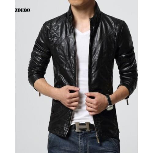 Mens PU Jackets Coats Motorcycle Leather Jackets Men Autumn Spring Leather JACKET and coat Casual Biker Jacket Male Outerwear