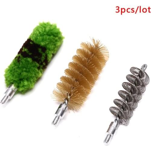 3Pcs/set Tube Brush Head Clean Brush Tool Set For 12GA Gun Brush Tool Hunting Accessories Professional Gun Cleaning Kit
