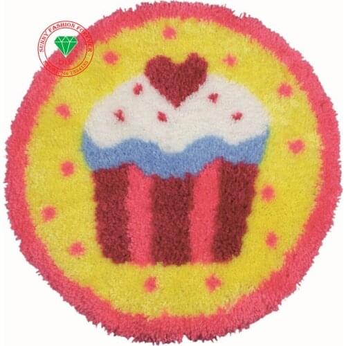 Hook Rug Kits sets for embroidery stitch thread DIY Crocheting Yarn Mat Floor Mat Stitch thread Carpet embroidery Cartoon Cake