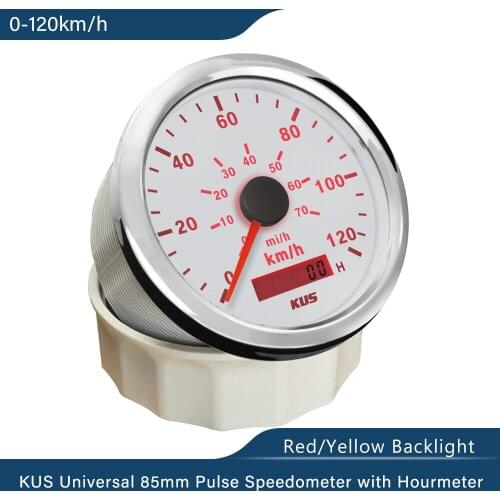 New 85MM KUS Auto Car Truck ATV UTV 85mm Speedometer Speedo Gauge 0-120KM/H Pulse Signal